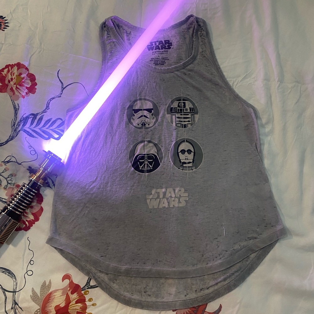 Womens L grey Star Wars tank top